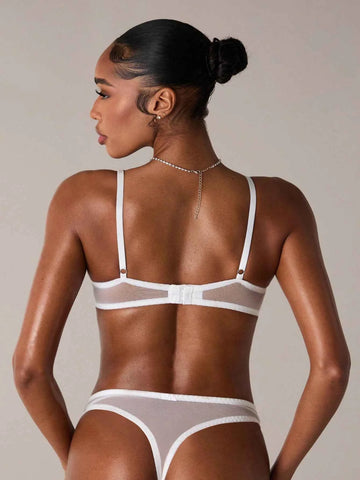 White Floral Lace Underwire Bridal Lingerie Set