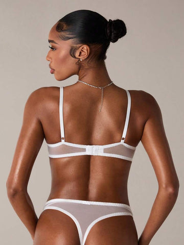 White Floral Lace Underwire Bridal Lingerie Set