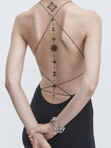 Floral Polka Dot Spine Tattoo Set