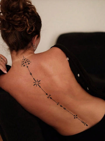 Floral Polka Dot Spine Tattoo Set