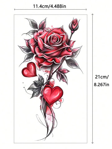 Colorful Flower Butterfly Love Tattoo Set