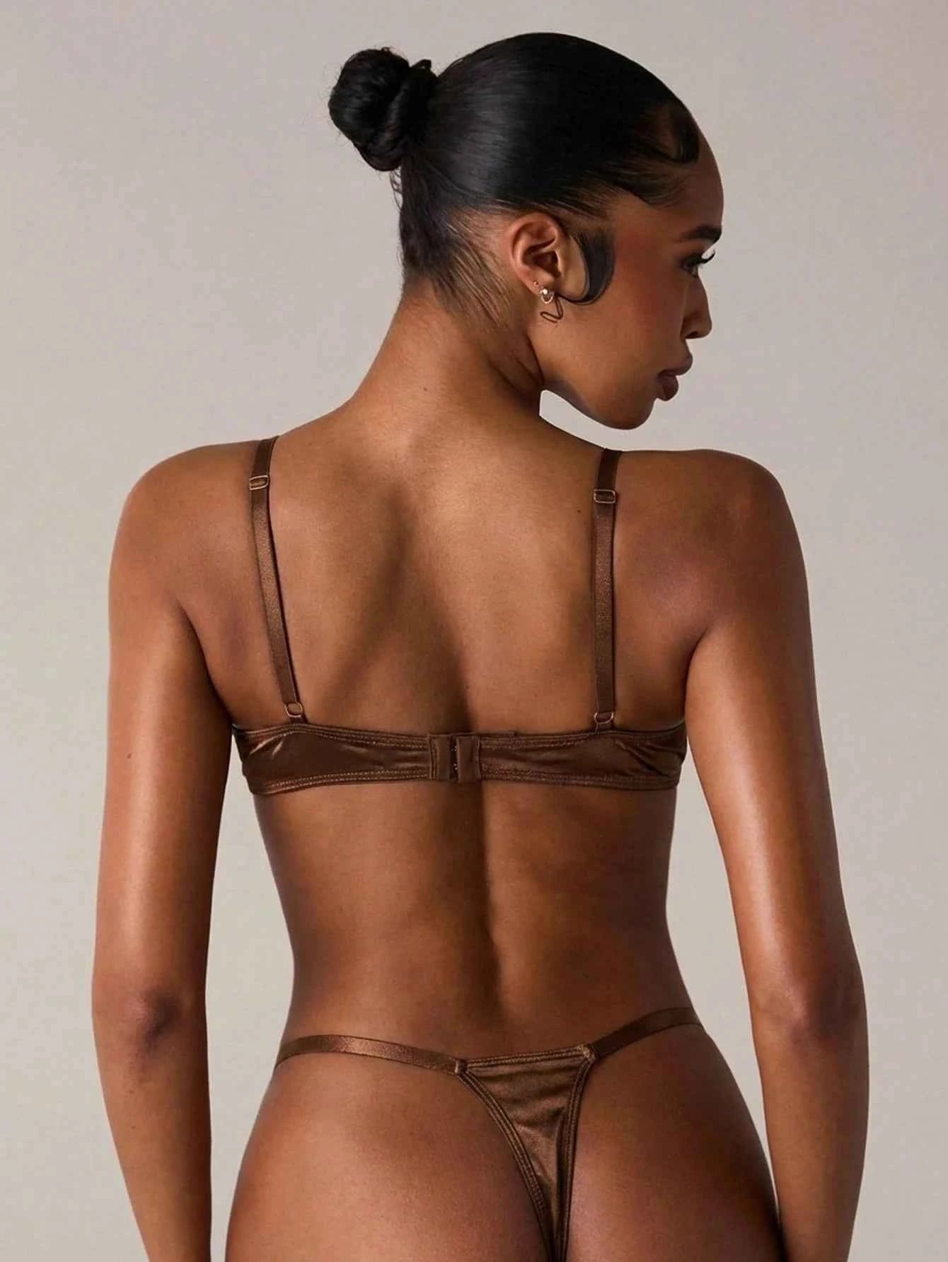 Cocoa Bloom Floral Embroidery Lingerie Set