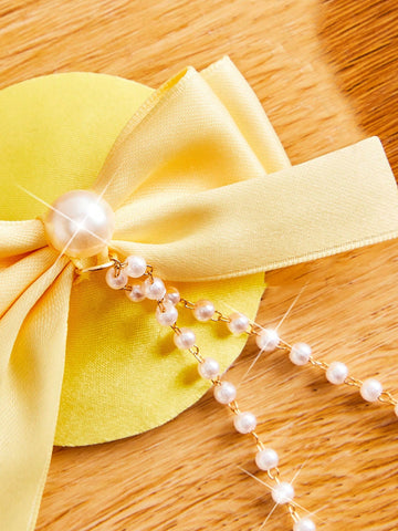 Pink Bow Pearl Chain Pasties