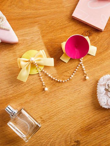 Pink Bow Pearl Chain Pasties