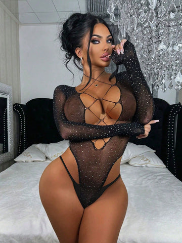 Fishnet Doll Jumpsuit Sheer Mesh