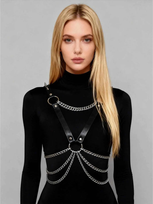 Leather Corset Vest with Straps