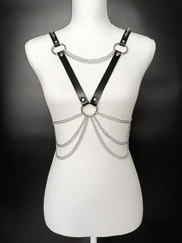 Leather Corset Vest with Straps