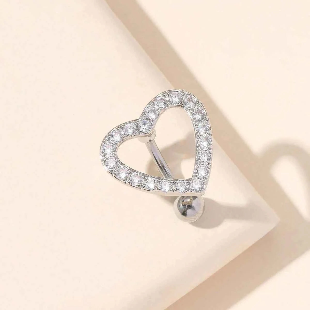 Hollow Heart Navel Ring