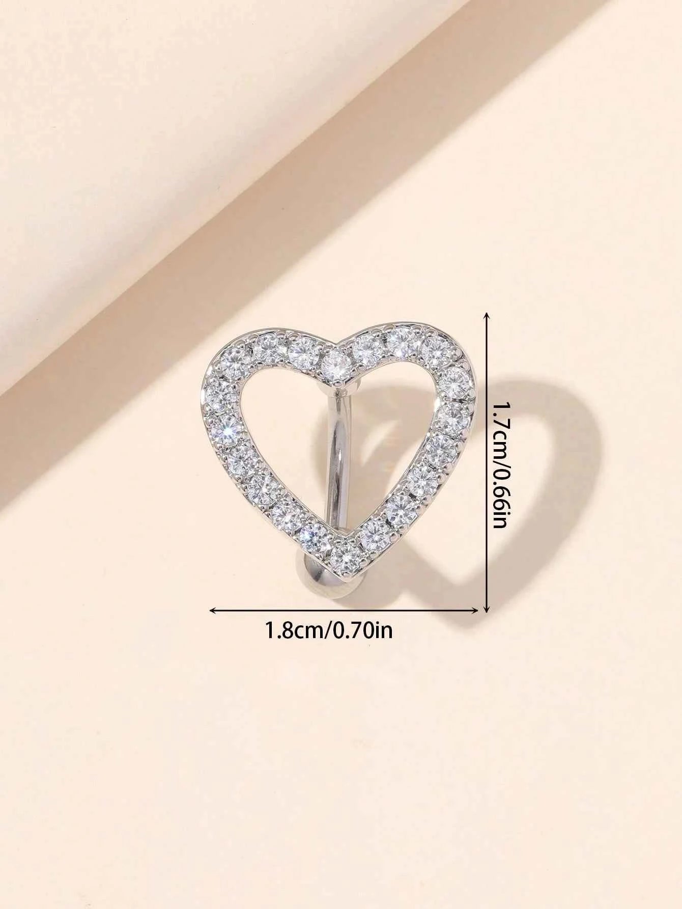 Hollow Heart Navel Ring