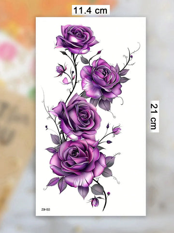 Black Butterfly Floral Tattoo Set III