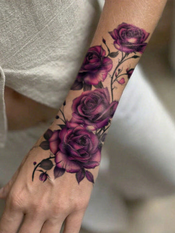 Black Butterfly Floral Tattoo Set III