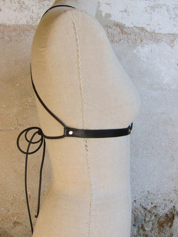 Minimalist Halter Chest Harness - Black