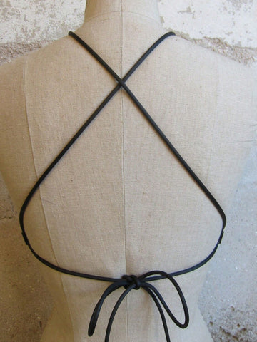 Minimalist Halter Chest Harness - Black