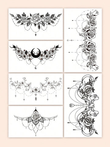 Floral Lace Totem Body Tattoo Set