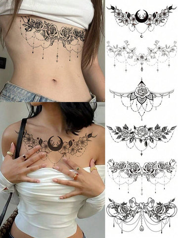 Floral Lace Totem Body Tattoo Set