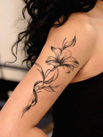 Lily Vine Spine Tattoo Sticker