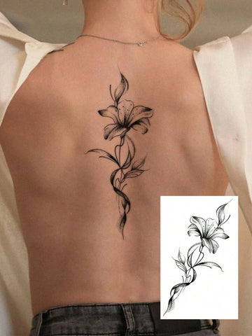 Lily Vine Spine Tattoo Sticker