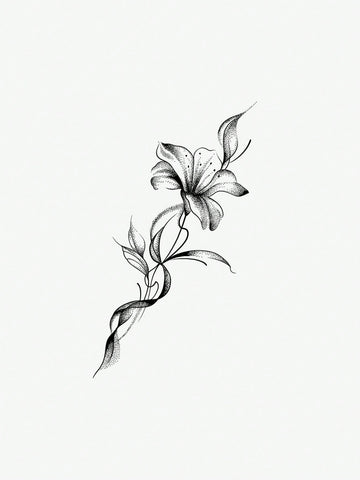 Lily Vine Spine Tattoo Sticker