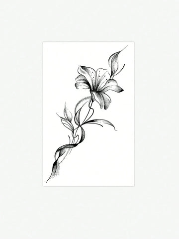 Lily Vine Spine Tattoo Sticker