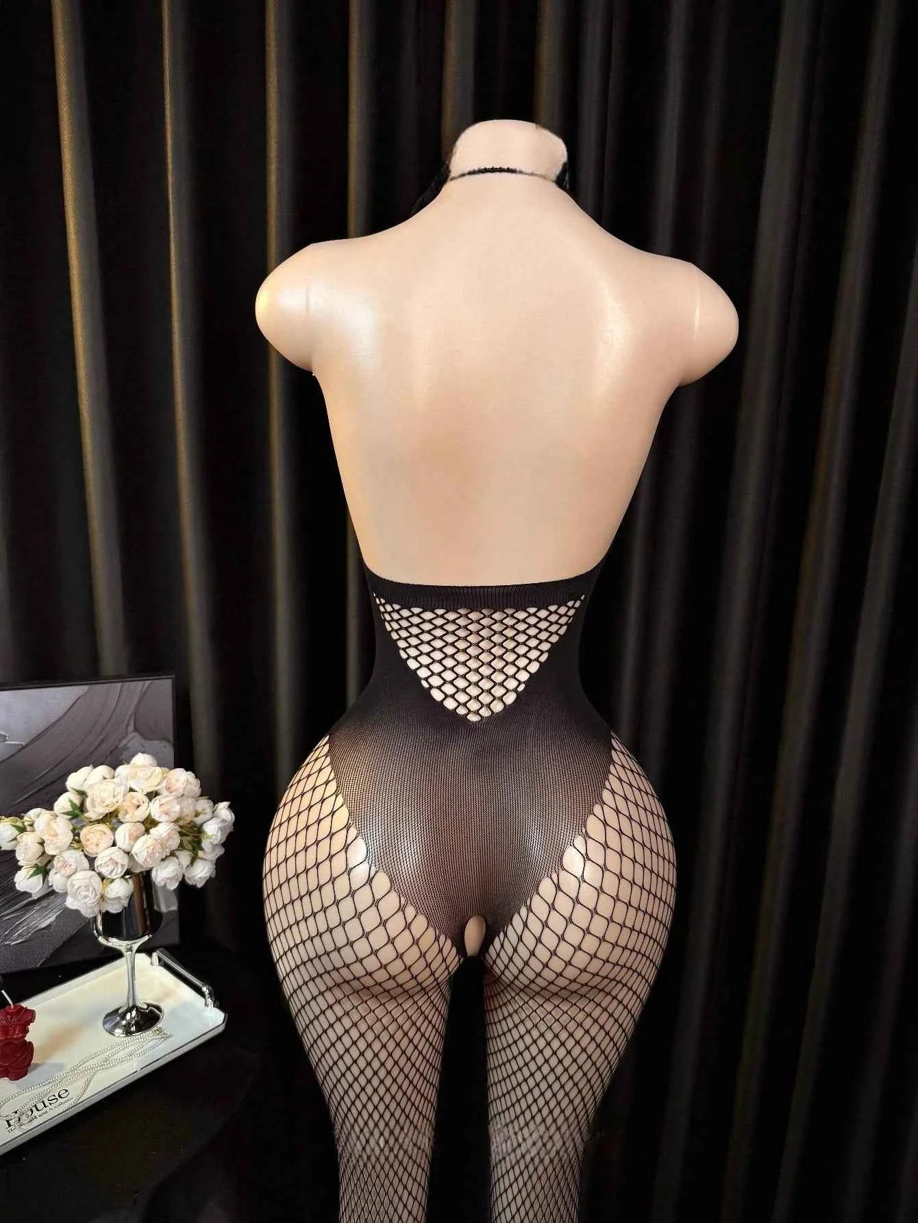 Fishnet Bodystocking Halterneck Bodysuit II