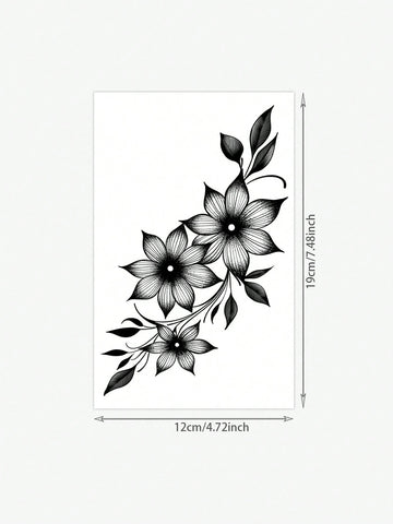 Dark Floral Vine Tattoo Sticker