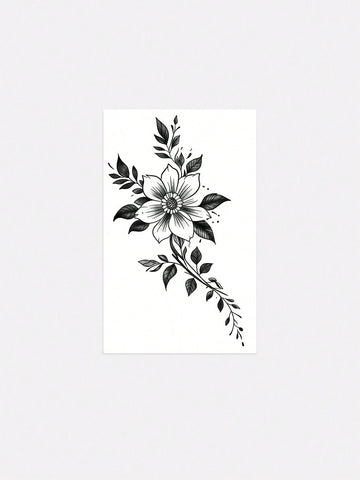 Floral Vine Neckline Tattoo Sticker