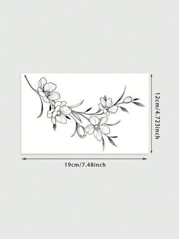 Lily Flower Line Art Tattoo Sticker