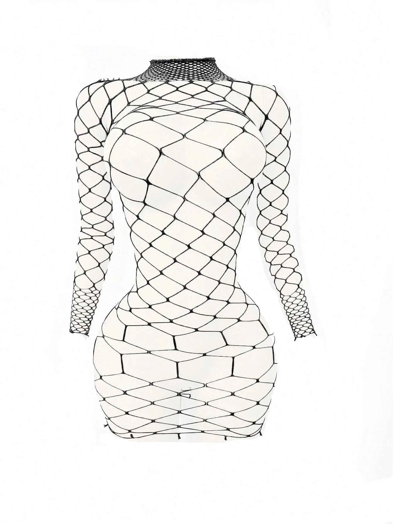 Plus Size Hollow Out Lace Cover-Up Dress