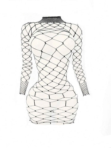 Plus Size Hollow Out Lace Cover-Up Dress
