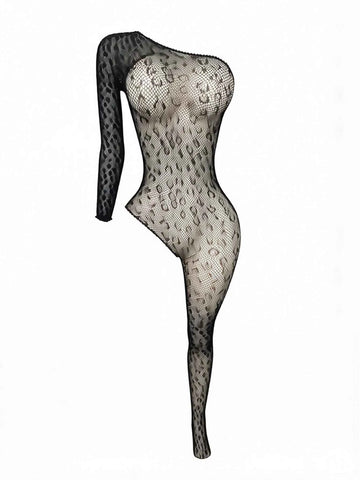 Women's Sexy Mesh Jumpsuit Sleeveless Lace Jumpsuit Camisole One-Piece Pantyhose Body Cover