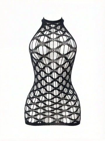 Fishnet Hollow Out Bodycon Party Dress