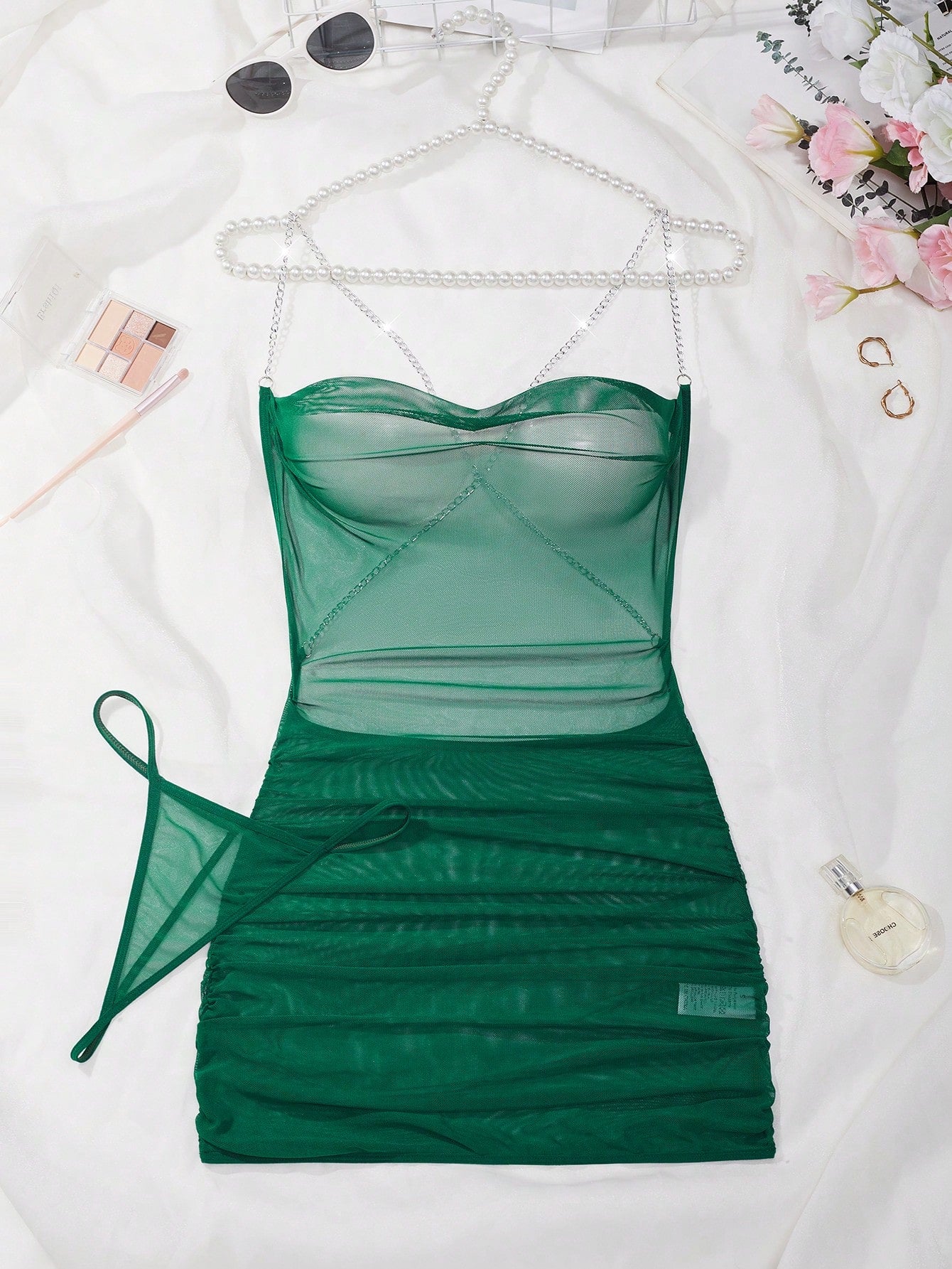 2pc Backless Bodycon Nightie Set IV - TFI Lingerie Pakistan - Image 3