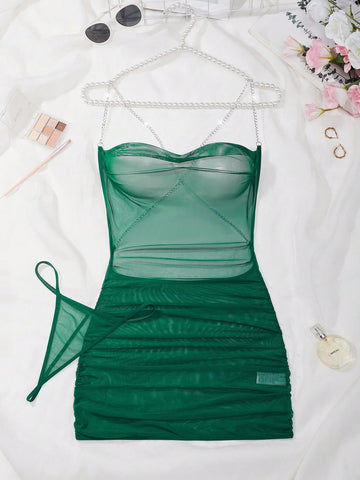2pc Backless Bodycon Nightie Set IV - TFI Lingerie Pakistan - Image 3