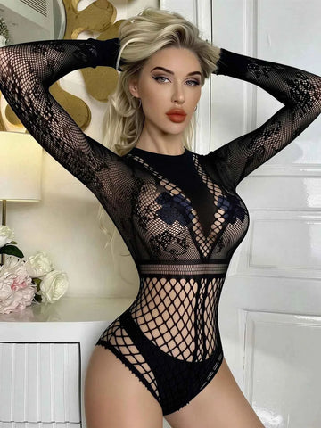Lingerie Set / Role Play Costume,Cover-Up, Fishnet Bodysuit Elastic Fishnet Lingerie Bodysuit For Women And Girls Bikini
