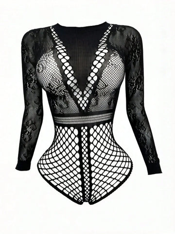 Fishnet Elastic Role Play Bodysuit VI