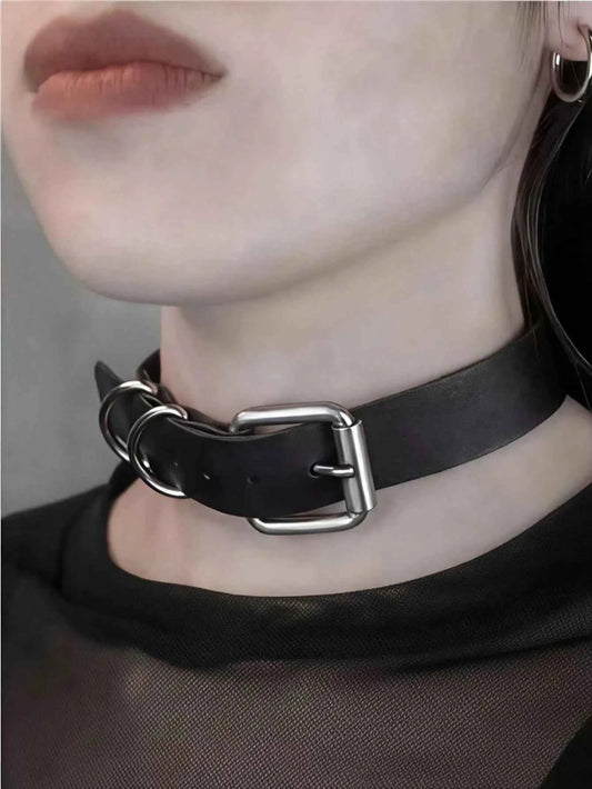 Punk Rock Leather Choker Necklace II