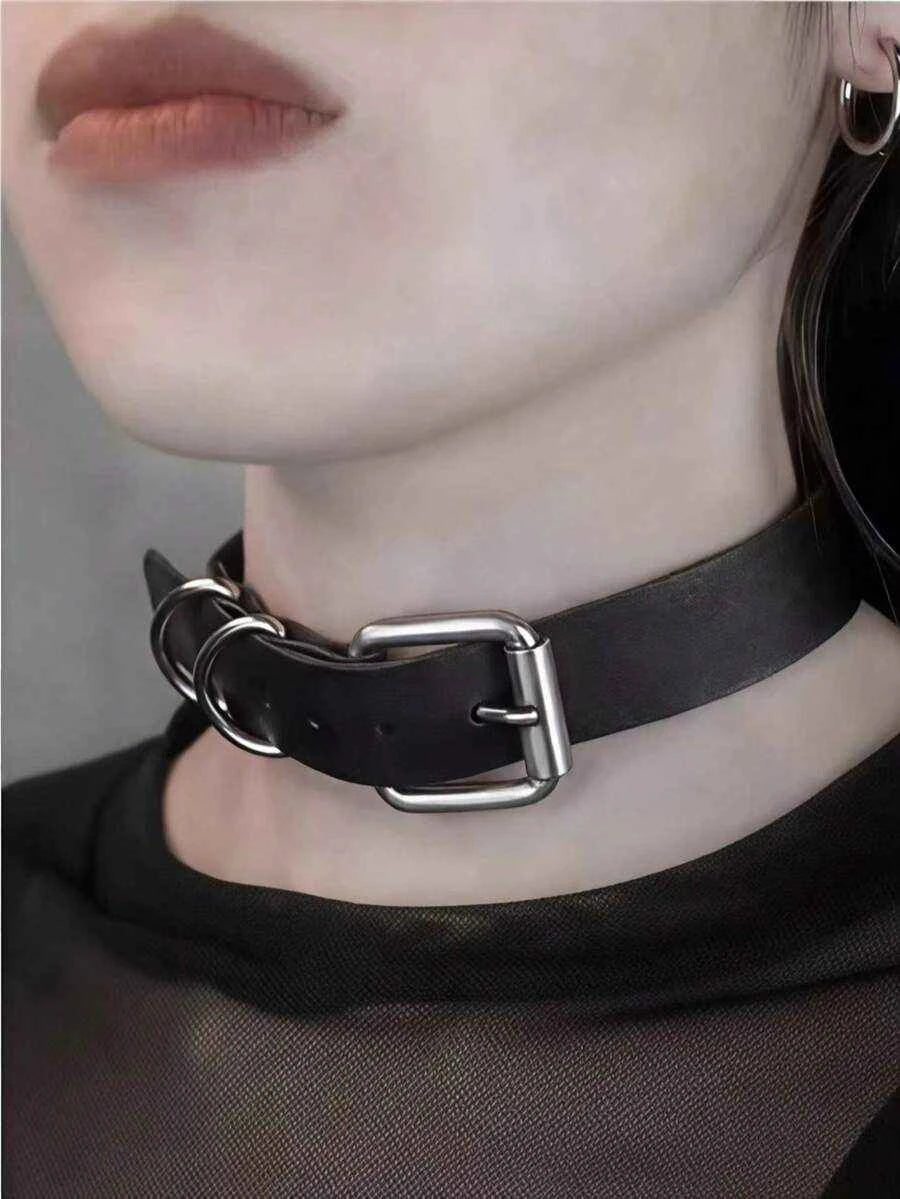 Punk Rock Leather Choker Necklace II