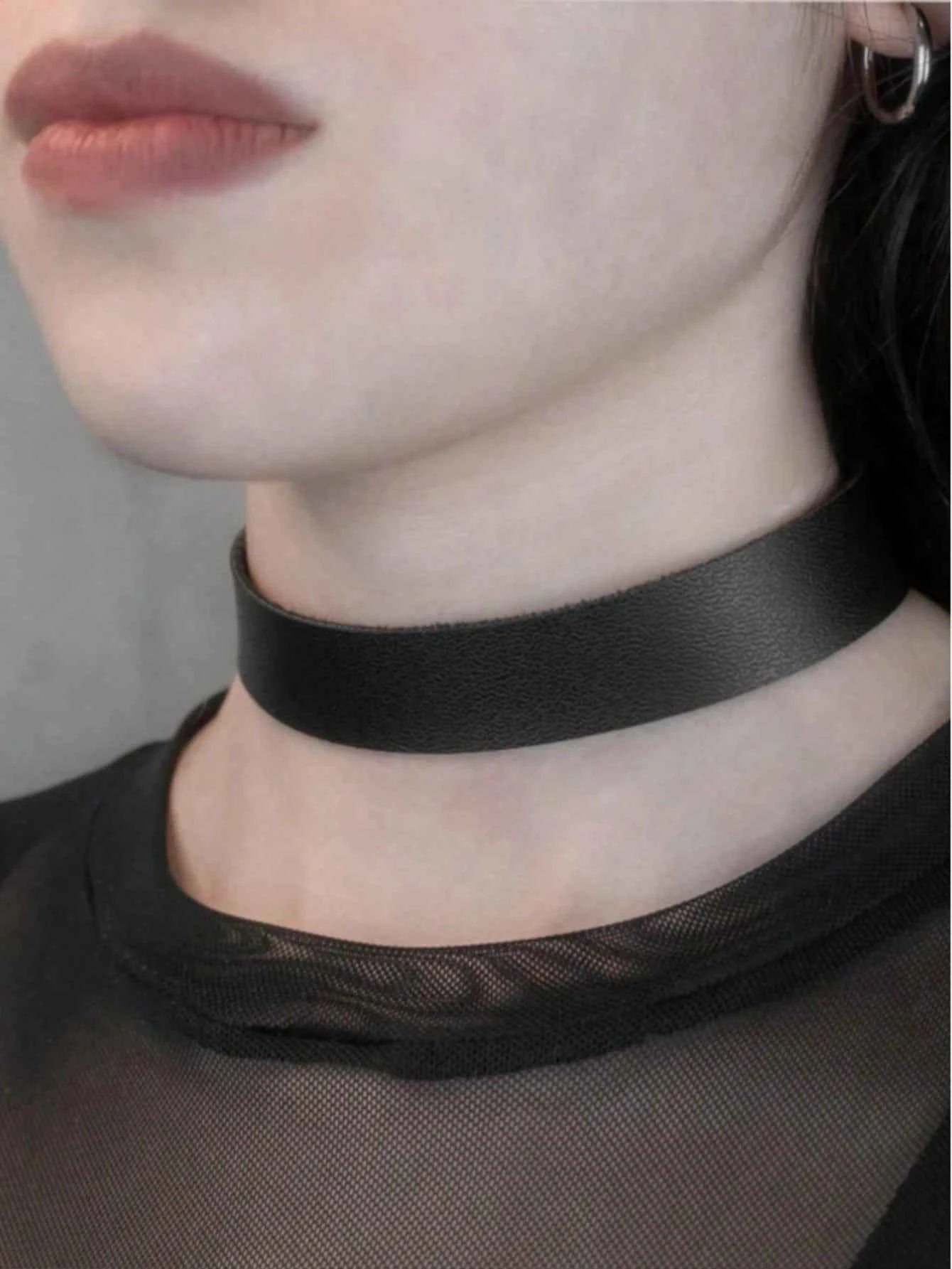 Punk Rock Leather Choker Necklace II