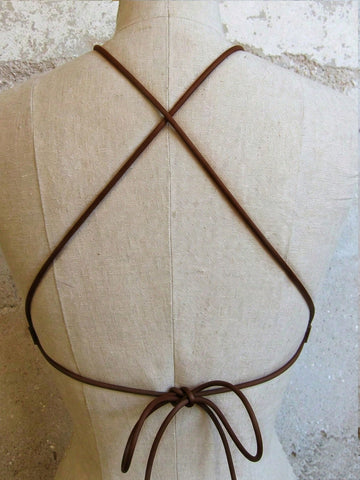Minimalist Halter Chest Harness - Brown