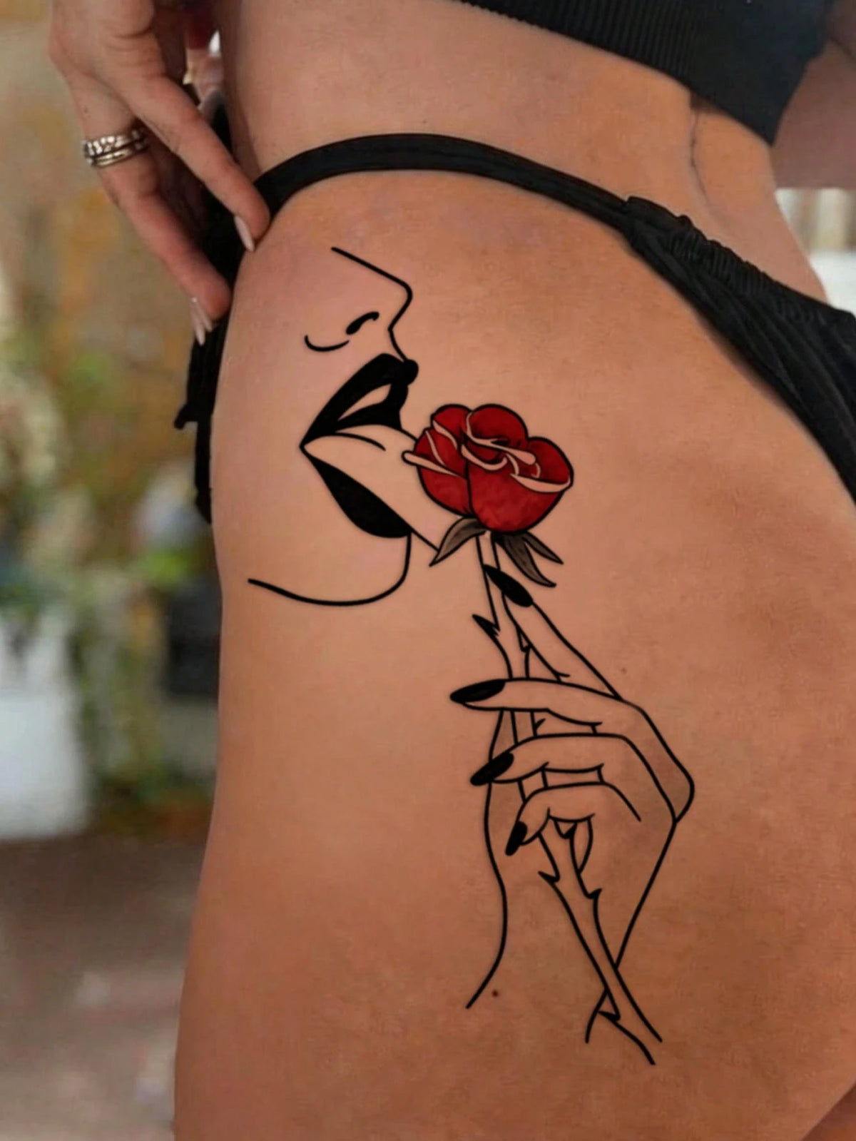 Colorful Rose Tattoo Set
