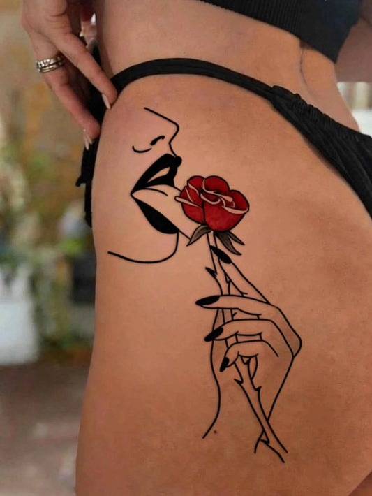 Colorful Rose Tattoo Set