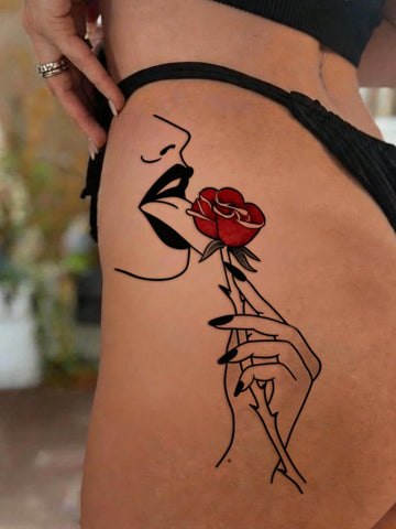 Colorful Rose Tattoo Set