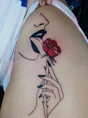 Colorful Rose Tattoo Set