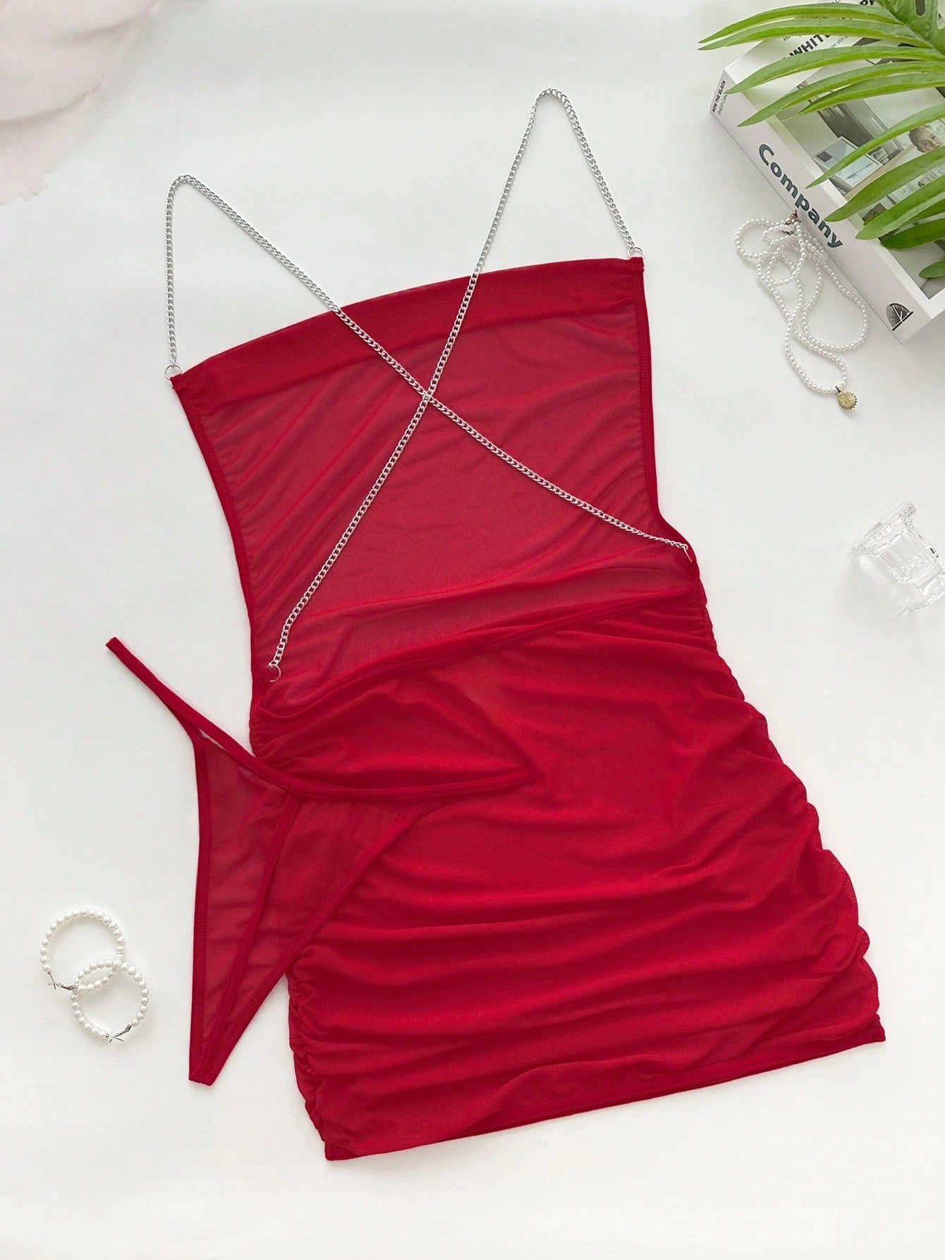 2pc Backless Bodycon Nightie Set III - TFI Lingerie Pakistan - Image 3