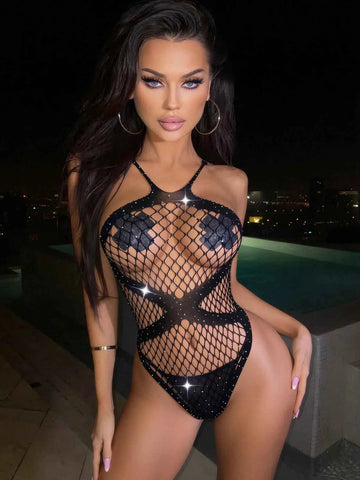 Sling Jacquard Openwork Bikini Cover-Up