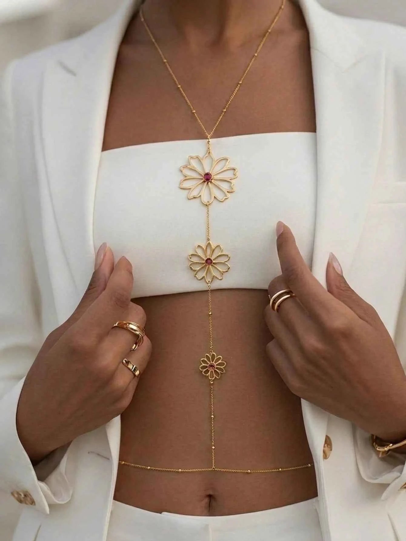Hollow Floral Waist Chain