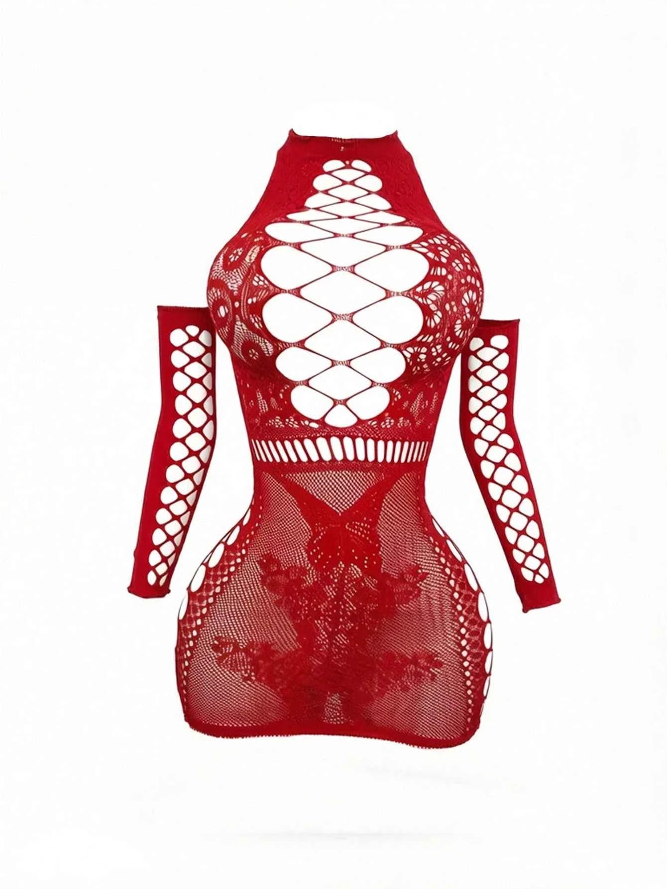 Fishnet Stocking Set Mesh Jumpsuit