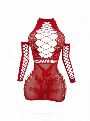 Fishnet Stocking Set Mesh Jumpsuit