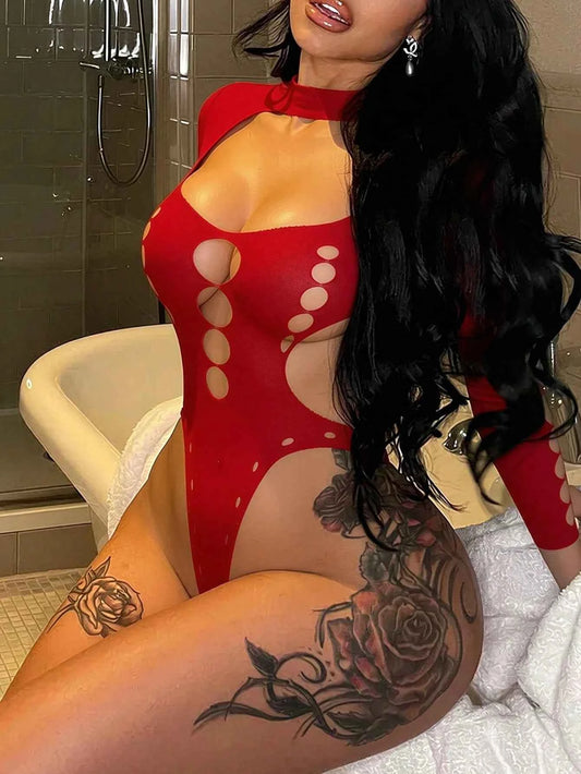 Fishnet Elastic Role Play Bodysuit