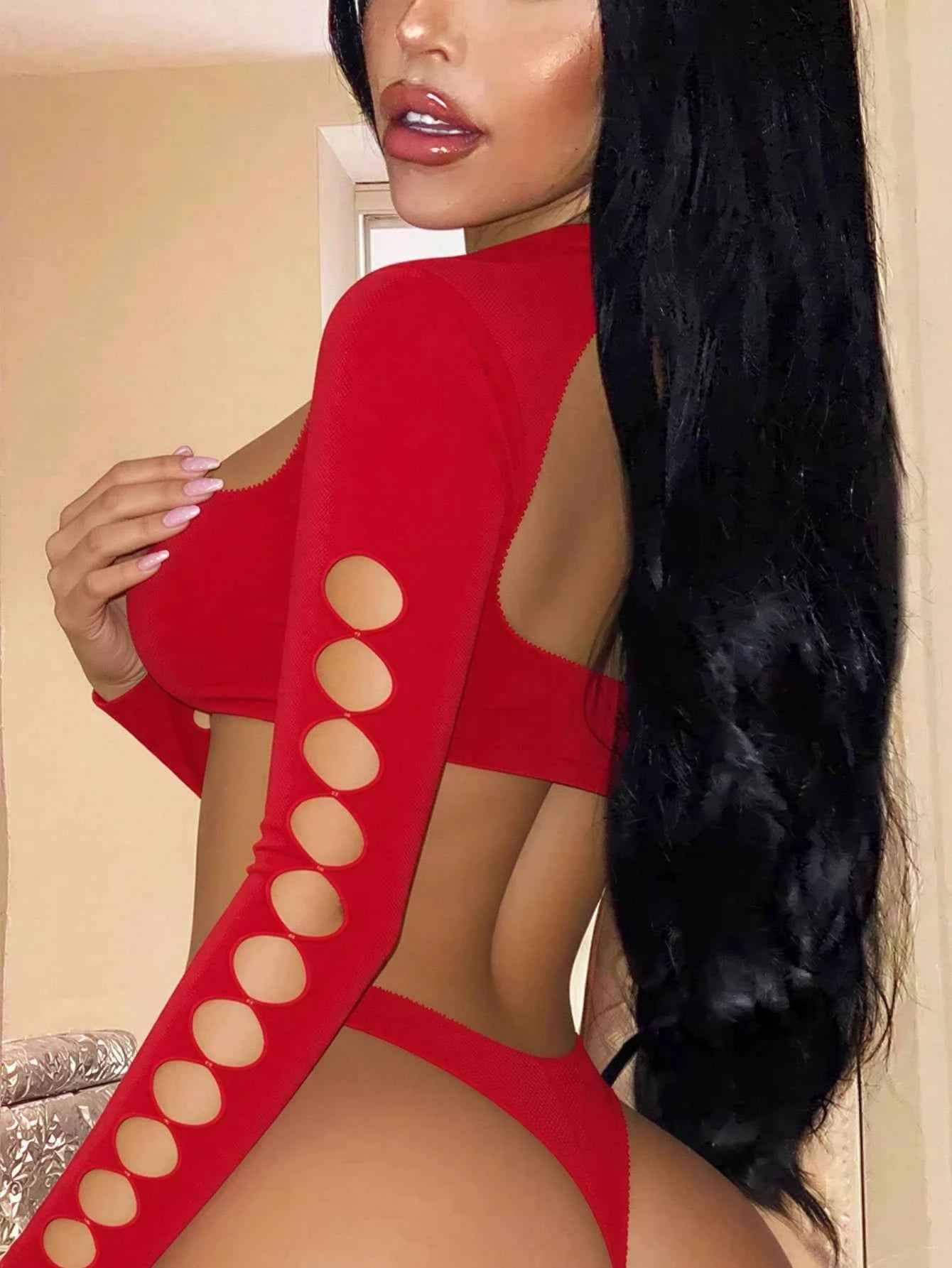 Fishnet Elastic Role Play Bodysuit